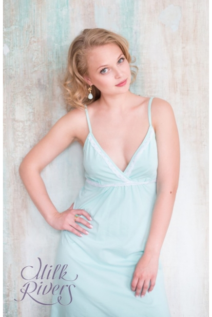 Ночная сорочка для беременных и кормящих "Селена" Milk Rivers,ментол