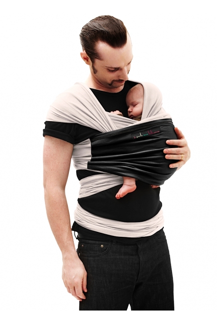 Слинг-шарф JPMBB трикотажный, цвет "экрю - черный" Слинг-шарф JPMBB трикотажный, цвет "экрю - черный"