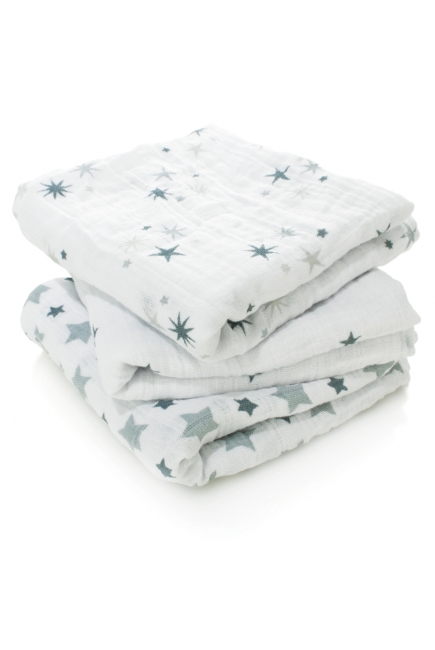 Муслиновые пеленки для новорожденных Aden&Anais средние, набор 3, Twinkle
