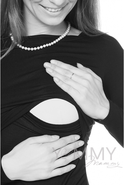 Платье с горловиной "лодочка"серый меланж для беременных