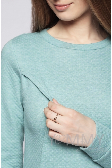 Костюм из капитония для кормящих и беременных, зеленый меланж