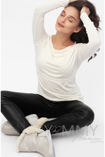 Лонгслив для кормящих и беременных, экрю