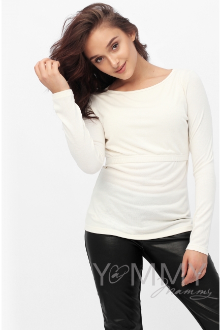 Лонгслив для кормящих и беременных, экрю