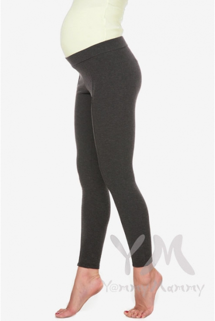 Леггинсы для беременных утепленные с начесом, темно-серый меланж