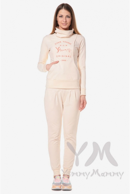 Брюки для беременных универсальные спортивные, экрю