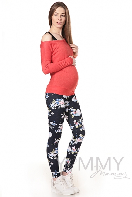 Джегинсы универсальные джинса с белыми цветами для кормящих