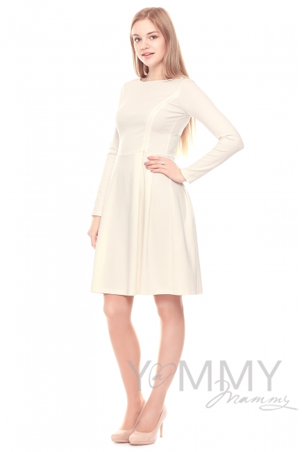 Платье со складками экрю для беременных