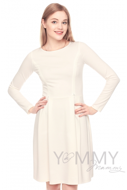 Платье со складками экрю для беременных