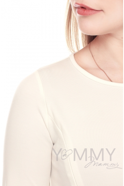 Платье со складками экрю для беременных