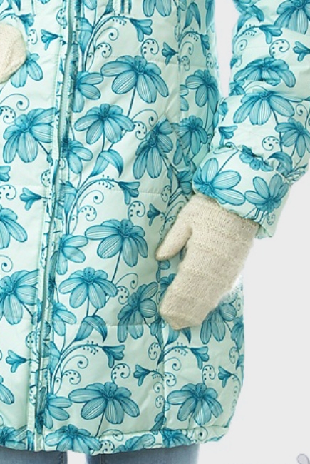 Зимняя слингокуртка Ingrid 3в1, зеленые цветы