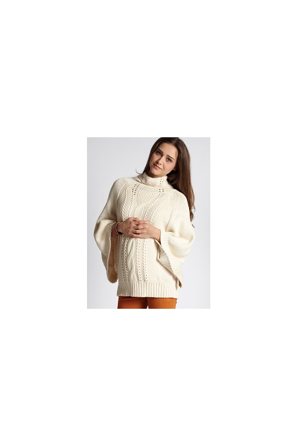 Свитер для кормящих Cable-Knit Poncho, магнолия