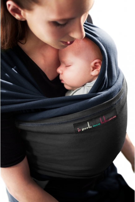 Слинг-шарф JPMBB трикотажный, цвет "синий-черный"