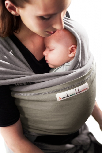 Слинг-шарф JPMBB трикотажный, цвет "светло-серый-оливковый"