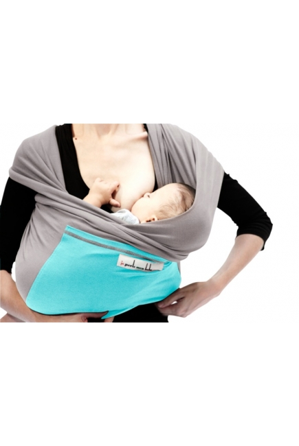 Слинг-шарф JPMBB трикотажный, цвет "светло-серый-бирюза"