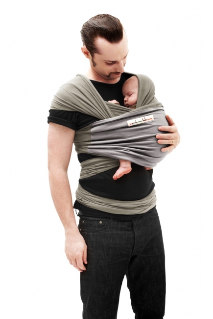 Слинг-шарф JPMBB трикотажный, цвет "оливковый-светло-серый"