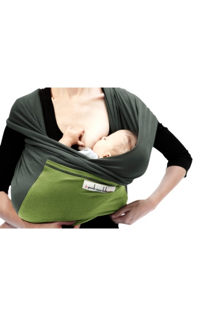 Слинг-шарф JPMBB трикотажный, цвет "серый-фисташковый"