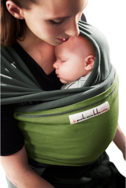 Слинг-шарф JPMBB трикотажный, цвет "серый-фисташковый"