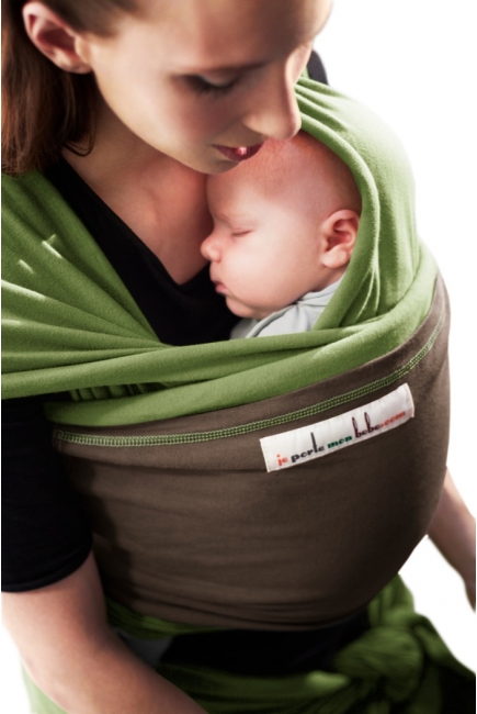 Слинг-шарф JPMBB трикотажный, цвет "фисташковый-коричневый"