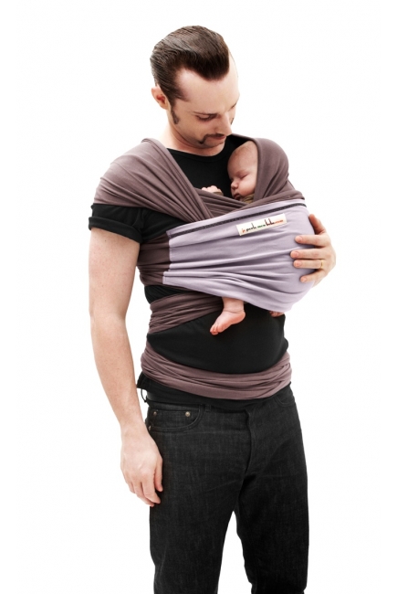 Слинг-шарф JPMBB трикотажный, цвет "коричневый-лавандовый"