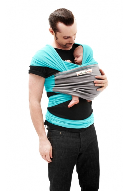 Слинг-шарф JPMBB трикотажный, цвет "бирюза-светло-серый"