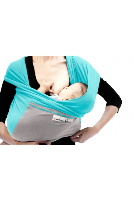 Слинг-шарф JPMBB трикотажный, цвет "бирюза-светло-серый"