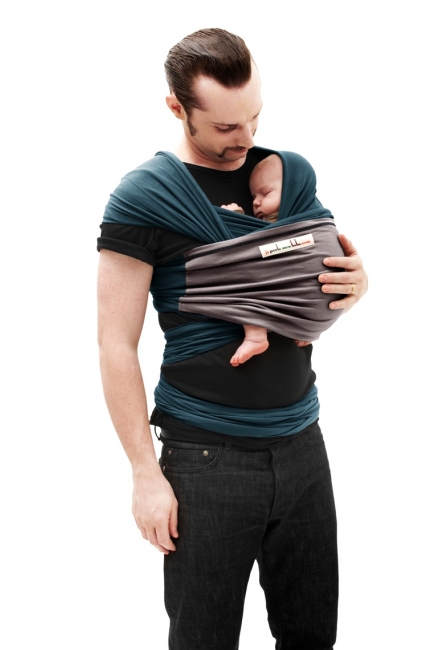 Слинг-шарф JPMBB трикотажный, цвет "морская волна-коричневый"