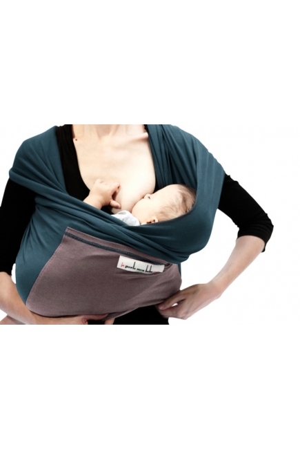 Слинг-шарф JPMBB трикотажный, цвет "морская волна-коричневый"