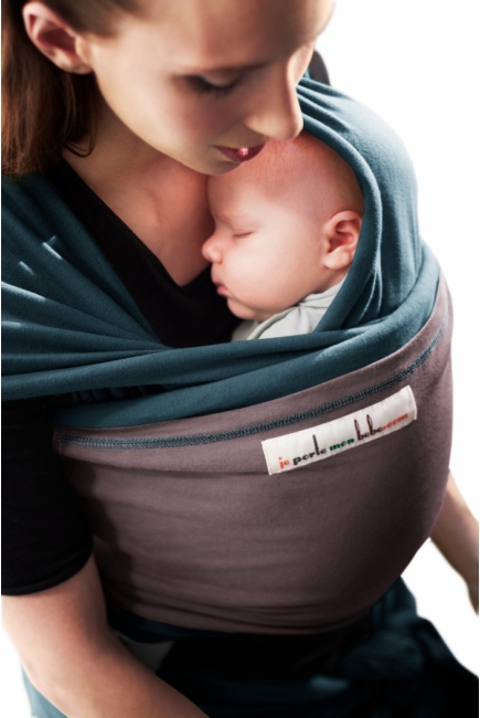 Слинг-шарф JPMBB трикотажный, цвет "морская волна-коричневый"