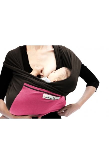 Слинг-шарф JPMBB трикотажный, цвет "темно-коричневый - фуксия"