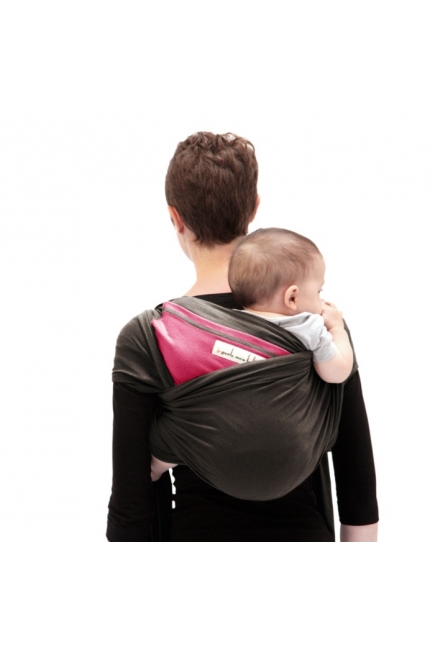 Слинг-шарф JPMBB трикотажный, цвет "темно-коричневый - фуксия"