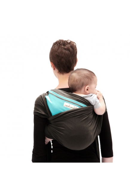 Слинг-шарф JPMBB трикотажный, цвет "темно-коричневый-бирюза"