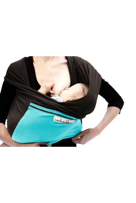 Слинг-шарф JPMBB трикотажный, цвет "темно-коричневый-бирюза"