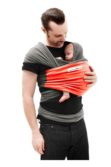 Слинг-шарф JPMBB трикотажный, цвет "серый-коралловый"