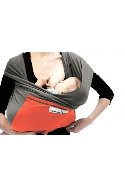 Слинг-шарф JPMBB трикотажный, цвет "серый-коралловый"