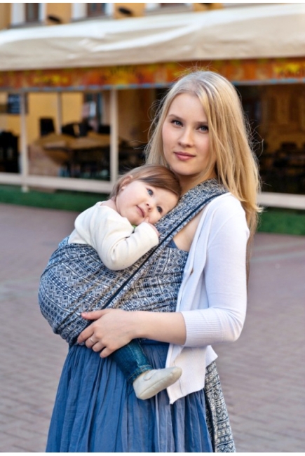 Слинг-шарф Didymos Indio (Prima) темно-сине-белый