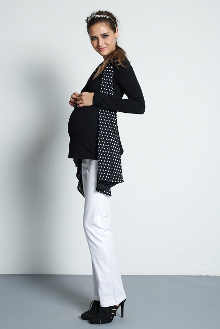 Топ для кормления Mothers en Vogue "Infinity Scarf", черный в горошек