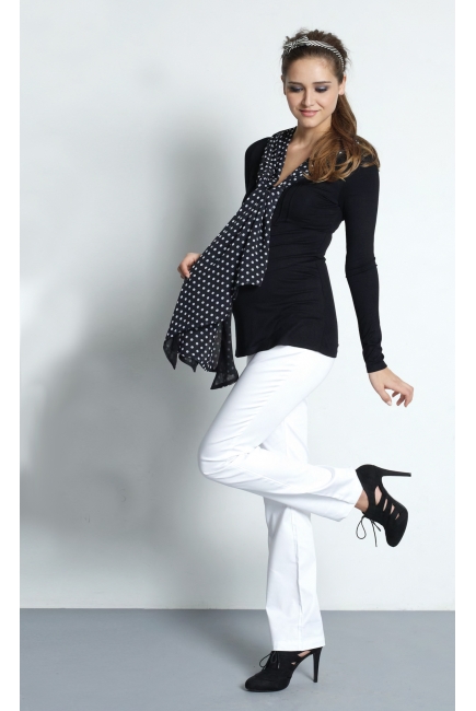 Топ для кормления Mothers en Vogue "Infinity Scarf", черный в горошек