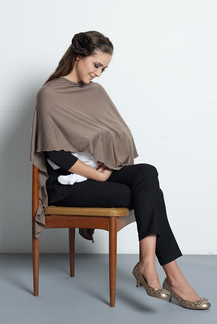 Пончо для беременных и кормящих Mothers en Vogue "Jersey Poncho", серый