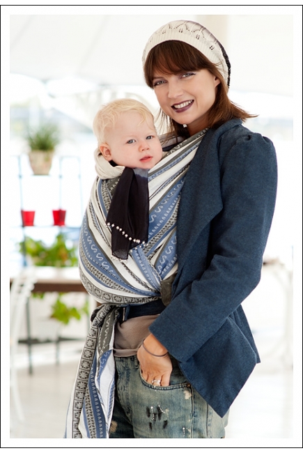 Слинг-шарф Ellevill Zara Tricolor Blue со льном