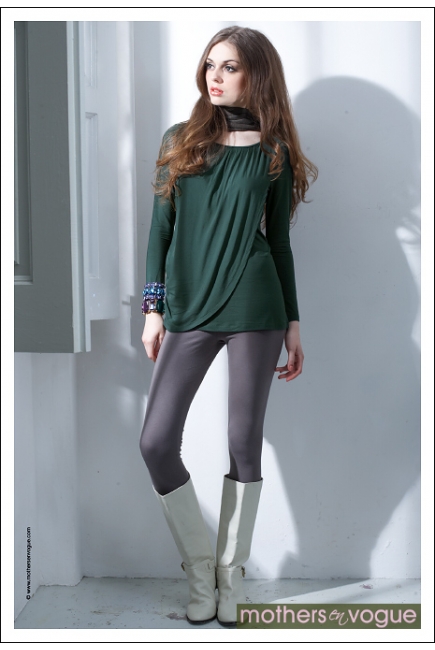 Топ для кормления Mothers en Vogue "Goddess Drape", цвет темно-зеленый