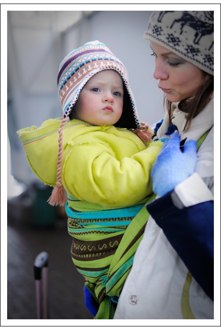 Слинг-шарф Ellevill Zara Tricolor Green со льном
