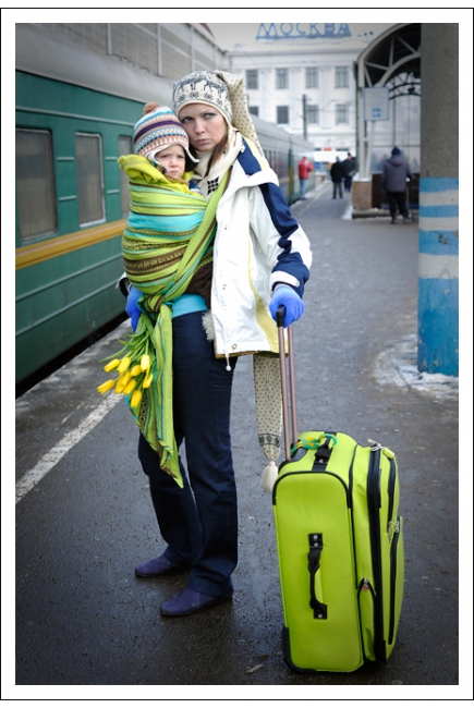 Слинг-шарф Ellevill Zara Tricolor Green со льном