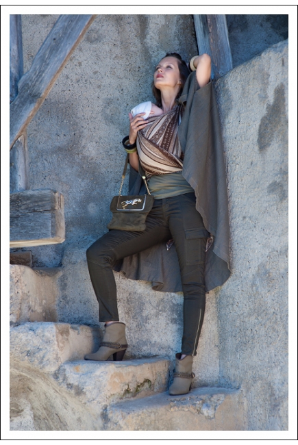 Слинг-шарф Ellevill Zara Tricolor Sandstorm со льном