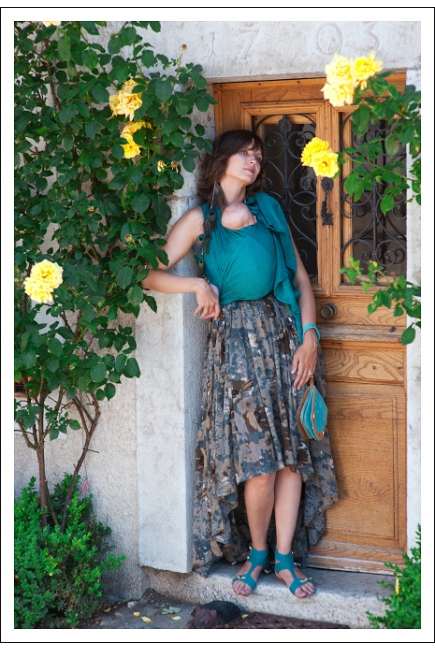 Слинг-шарф Ellevill Paisley Smaragd