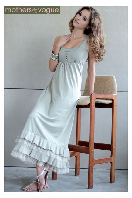 Платье Mothers en Vogue "Tulle Maxi", цвет светлый хаки