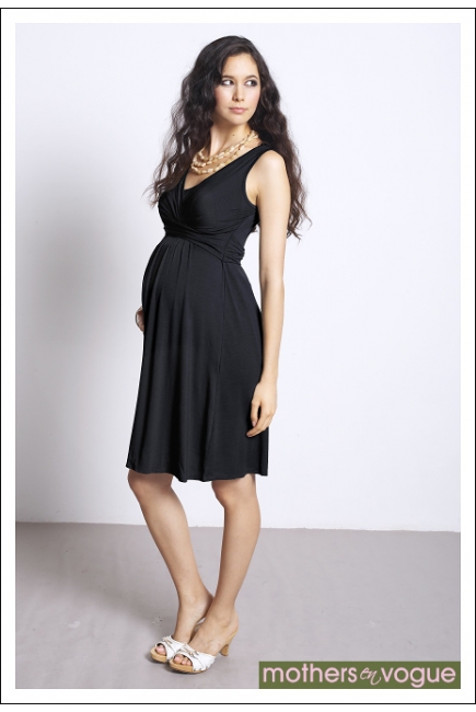 Платье Mothers en Vogue "Wrap Dress", короткий рукав, цвет черный