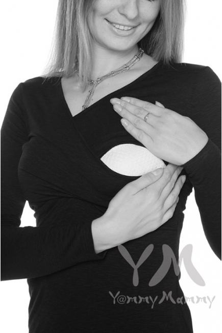 Лонгслив кимоно для кормящих и беременных, цвет черный