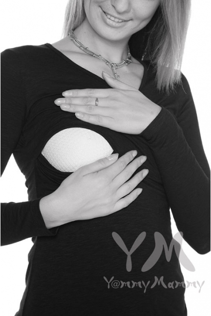 Лонгслив кимоно для кормящих и беременных, цвет черный