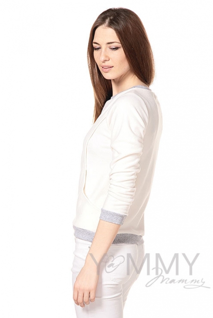 Джемпер для кормящих и беременных флисовый, цвет экрю