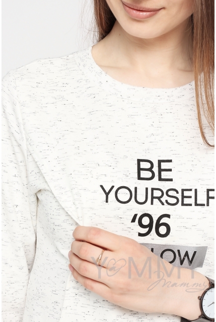 Костюм с принтом для кормящих и беременных, экрю